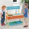 Multi-Color Kids Outdoor Mud Kitchen with Grill Sink Faucet Fir Pine Wood 31 Inch